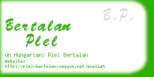 bertalan plel business card